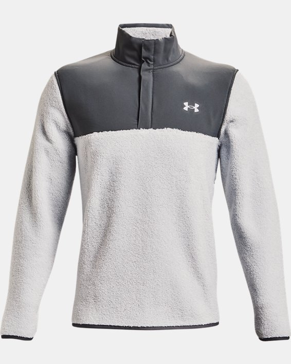 Men's UA SweaterFleece Pile Pullover, Gray, pdpMainDesktop image number 4